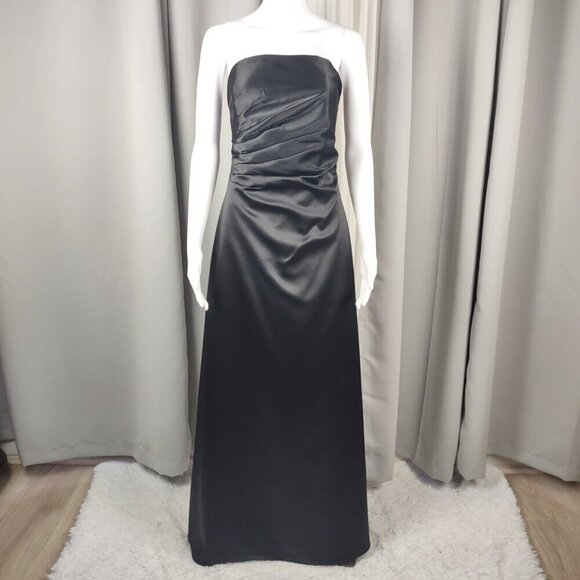 A.B.S By Allen Schwartz Full Length Strapless Black Evening Gown Size 8 - Picture 2 of 12